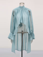 Elegant Mesh Off Shoulder Asymmetric Blouse